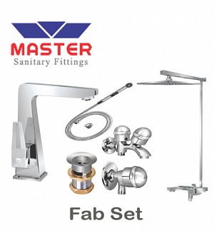 Master Gold Series Fab Set With Overhead Rain Shower (3081A)